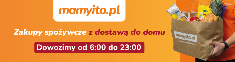 Baner z produktami do sushi dostępnych online